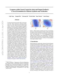 Lyapunov-stable Neural Control for State and Output Feedback: A Novel
  Formulation