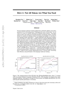 Rho-1: Not All Tokens Are What You Need