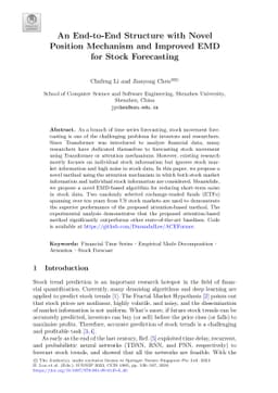 An End-to-End Structure with Novel Position Mechanism and Improved EMD
  for Stock Forecasting