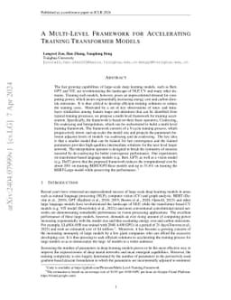 A Multi-Level Framework for Accelerating Training Transformer Models