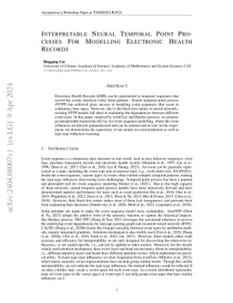 Interpretable Neural Temporal Point Processes for Modelling Electronic
  Health Records
