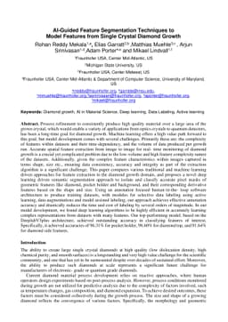 AI-Guided Feature Segmentation Techniques to Model Features from Single
  Crystal Diamond Growth