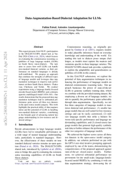 Data-Augmentation-Based Dialectal Adaptation for LLMs
