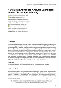 A-DisETrac Advanced Analytic Dashboard for Distributed Eye Tracking