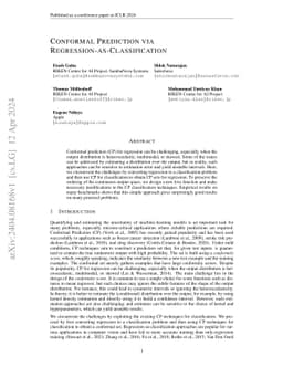 Conformal Prediction via Regression-as-Classification