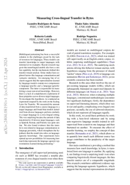 Measuring Cross-lingual Transfer in Bytes