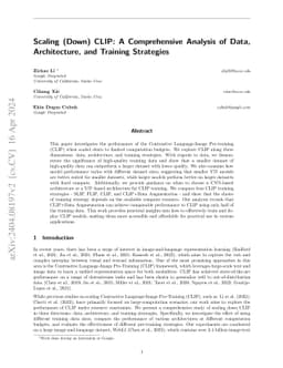 Scaling (Down) CLIP: A Comprehensive Analysis of Data, Architecture, and
  Training Strategies