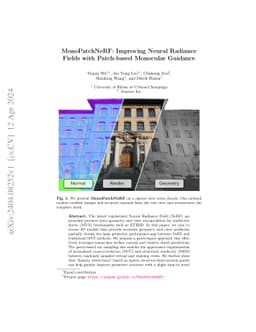 MonoPatchNeRF: Improving Neural Radiance Fields with Patch-based
  Monocular Guidance