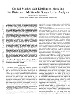 Guided Masked Self-Distillation Modeling for Distributed Multimedia
  Sensor Event Analysis