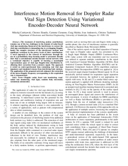 Interference Motion Removal for Doppler Radar Vital Sign Detection Using
  Variational Encoder-Decoder Neural Network