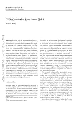 GPN: Generative Point-based NeRF