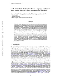Look at the Text: Instruction-Tuned Language Models are More Robust
  Multiple Choice Selectors than You Think