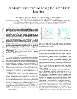 Data-Driven Preference Sampling for Pareto Front Learning