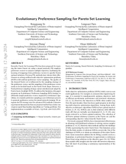 Evolutionary Preference Sampling for Pareto Set Learning
