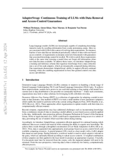 AdapterSwap: Continuous Training of LLMs with Data Removal and Access-Control Guarantees