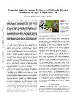 Comparing Apples to Oranges: LLM-powered Multimodal Intention Prediction in an Object Categorization Task