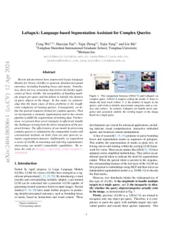 LaSagnA: Language-based Segmentation Assistant for Complex Queries