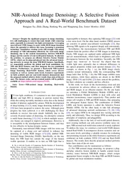 NIR-Assisted Image Denoising: A Selective Fusion Approach and A Real-World Benchmark Dataset
