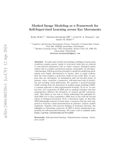 Masked Image Modeling as a Framework for Self-Supervised Learning across
  Eye Movements
