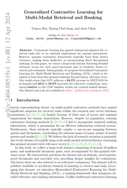 Generalized Contrastive Learning for Multi-Modal Retrieval and Ranking