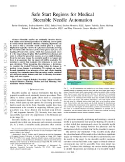 Safe Start Regions for Medical Steerable Needle Automation