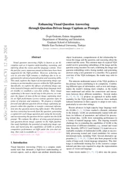 Enhancing Visual Question Answering through Question-Driven Image
  Captions as Prompts