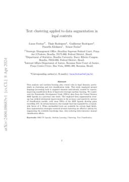 Text clustering applied to data augmentation in legal contexts