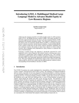 Introducing L2M3, A Multilingual Medical Large Language Model to Advance
  Health Equity in Low-Resource Regions