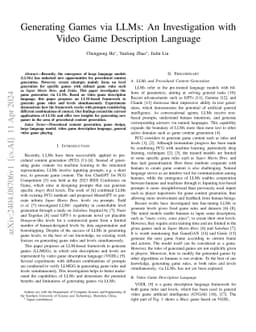 Game Generation via Large Language Models