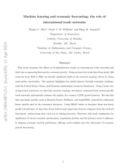 Machine learning and economic forecasting: the role of international
  trade networks