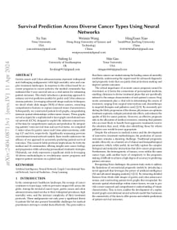 Survival Prediction Across Diverse Cancer Types Using Neural Networks