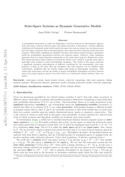 State-space systems as dynamic generative models