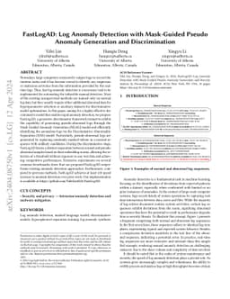 FastLogAD: Log Anomaly Detection with Mask-Guided Pseudo Anomaly
  Generation and Discrimination