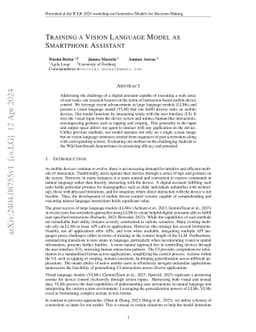 Training a Vision Language Model as Smartphone Assistant