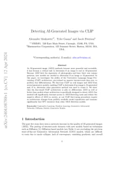 Detecting AI-Generated Images via CLIP