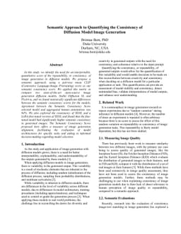 Semantic Approach to Quantifying the Consistency of Diffusion Model
  Image Generation