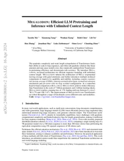 Megalodon: Efficient LLM Pretraining and Inference with Unlimited
  Context Length