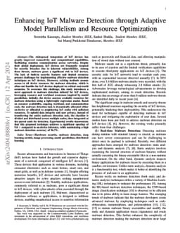 Enhancing IoT Malware Detection through Adaptive Model Parallelism and
  Resource Optimization