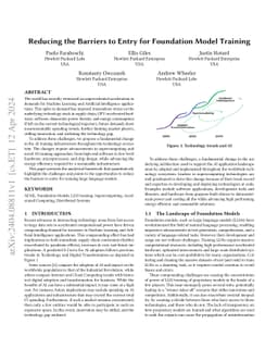 Reducing the Barriers to Entry for Foundation Model Training