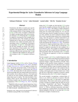 Experimental Design for Active Transductive Inference in Large Language
  Models