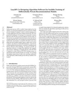 LazyDP: Co-Designing Algorithm-Software for Scalable Training of
  Differentially Private Recommendation Models