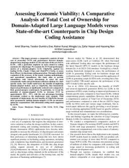 Assessing Economic Viability: A Comparative Analysis of Total Cost of
  Ownership for Domain-Adapted Large Language Models versus State-of-the-art
  Counterparts in Chip Design Coding Assistance