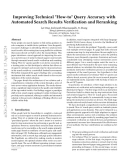 Enhancing Mobile "How-to" Queries with Automated Search Results
  Verification and Reranking