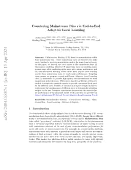 Countering Mainstream Bias via End-to-End Adaptive Local Learning