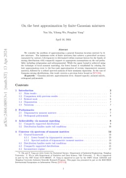 On the best approximation by finite Gaussian mixtures