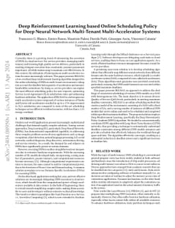 Deep Reinforcement Learning based Online Scheduling Policy for Deep
  Neural Network Multi-Tenant Multi-Accelerator Systems