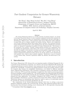 Fast Gradient Computation for Gromov-Wasserstein Distance