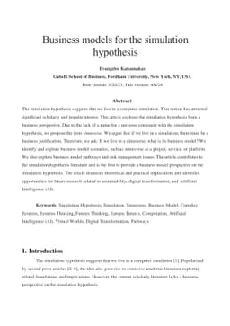 Business models for the simulation hypothesis