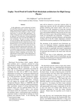 Gophy: Novel Proof-of-Useful-Work blockchain architecture for High
  Energy Physics