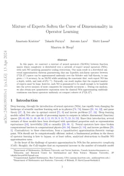 Mixture of Experts Soften the Curse of Dimensionality in Operator
  Learning